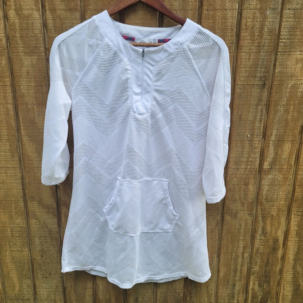 Prana Swim Shea Tunic Cover Up White Mesh Womens Size S